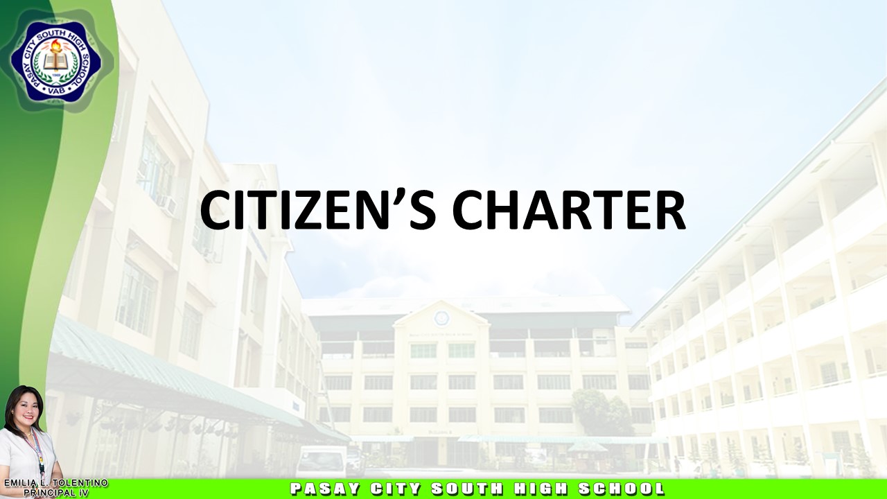 Citizens Charter | Pasay City South High School